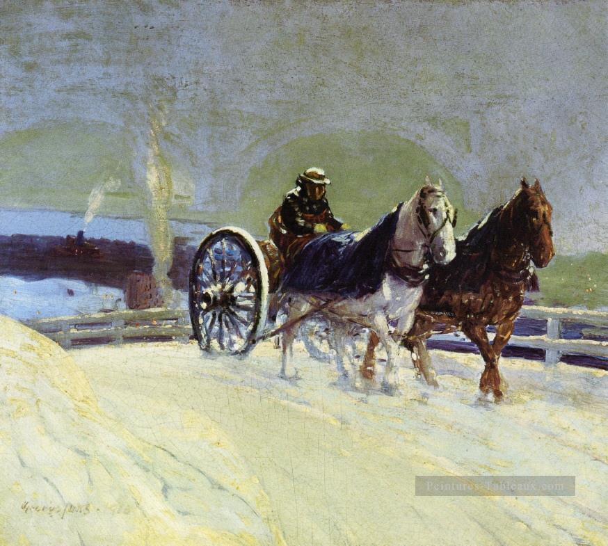 équipe d’attelage 1916 George luks carriage Peintures à l'huile